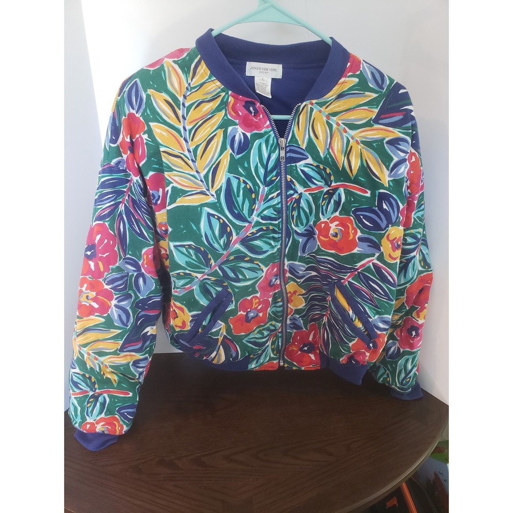 Womens Jones New York Sport Jacket Coat Flowers Size L